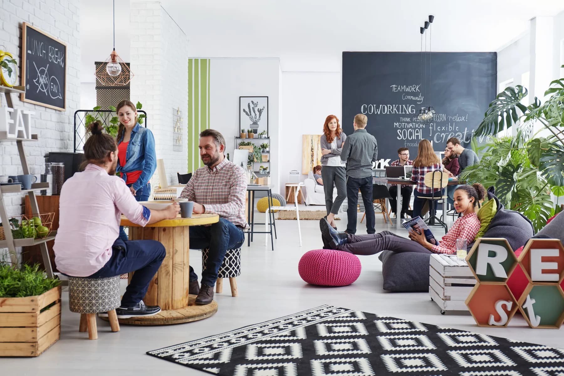 People working together in a bright open studio